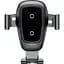 Автодержатель с беспроводной зарядкой Baseus Metal Gravity Car Mount (Air Outlet Version) 1.7A Qc3.0 gray (17217) - миниатюра 1