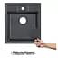 Кухонна мийка Lidz 460x515/200 BLA-03 (LIDZBLA03460515200), Чорний - мініатюра 3