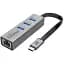 Концентратор Promate USB Hub 4 ports (gigahub-c.grey) (gigahub-c.grey) - мініатюра 1