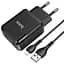 Зарядное устройство 220В 2 USB с кабелем USB - Lightning Hoco N7 Speedy Чёрный - миниатюра 5