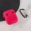 Силіконовий футляр з мікрофіброю для навушників Airpods 1/2 Червоний / Rose Red - мініатюра 5
