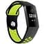 Силіконовий ремінець Primo з перфорацією для фітнес браслета Fitbit Charge 3/4 Black Green/розмір L - мініатюра 2