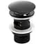 Донний клапан для умивальника Yoka click-clack black з переливом BK.POP-14-ZP-BLK, Чорний матовий - мініатюра 1