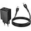 СЗУ Hoco N71 Nuevo PD30W+QC3.0 (1USB-A/1C) + кабель Type-C to Type-C Black - миниатюра 5