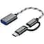 Дата кабель OTG USB 2.0 AF to Micro 5P + Type-C grey XoKo (AC-150-SPGR) - миниатюра 1