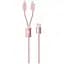 Кабель Rock 2 in 1 charging cable w/version D/USBA to lightning+micro/ 1.2м Rose Gold - миниатюра 1