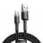 Дата кабель Baseus Cafule USB to Type-C Cable 3A (1m) (CATKLF-B) Чорний / Сірий - мініатюра 1