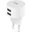 Зарядний пристрій XO L62 2.4A/2USB + Lightning Cable White - мініатюра 1