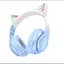 Наушники Hoco W42 Cat Ear Bluetooth с кошачьими ушками и LED подсветкой Голубые с белым - миниатюра 1