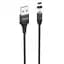 Магнітний кабель для заряджання телефону чорний Hoco U76 Fresh magnetic Lightning 1.2 м - мініатюра 3