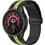 Ремешок для Samsung Galaxy Watch 4 44mm - черно-зеленый ширина крепления 20мм силикон Watchbands Cls-line-black (W35-7WB10289017) - миниатюра 1