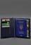 Кожаная обложка-органайзер для документов 6.1 темно-синий краст - миниатюра 6