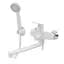 Смеситель для ванны Plamix Lucas-006 Euro SET (со шлангом лейкой и кронштейном) white PM0709 Белый - миниатюра 1