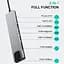 Хаб USB type C HUB 8 in 1 PD100W 4K 30 Гц RJ45 USB 3.0 10 Гб/с - мініатюра 2