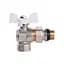 Кран кульовий кутовий з американкою Q Professional QP004 PN40 1/2″ антипротікання, Білий метелик - мініатюра 2