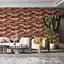 Самоклеюча декоративна 3D панель 3D Loft під коричневу катеринославську цеглу в рулоні 20 м 20000x700x3мм - мініатюра 3