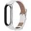Шкіряний ремінець MiJobs для фітнес-браслета Xiaomi Mi Band 7 Type B білий, тримач - сріблястий - мініатюра 1