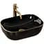 Умивальник Rea Belinda black gold edge накладний REA-U8796, Чорний - мініатюра 1
