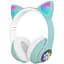 Бездротові навушники Cat ear VZV-23M/7805 Bluetooth з вушками LED Бірюзові - мініатюра 1