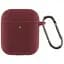 Чохол для навушників Armorstandart Ultrathin Silicone Case With Hook для Apple AirPods 2 Burgundy (ARM59680) - мініатюра 1
