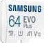 Карта пам'яті Samsung microSDXC EVO Plus 64GB UHS-I U1 V10 A1 + SD Adapter (MB-MC64KA) [83222] - мініатюра 2