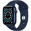 Смарт-часы Apple Watch Series 6 GPS 44 mm Blue Aluminium Case with Deep Navy Sport Band - Regular Model A2292 (Grade C) Seller Refurbished - миниатюра 1