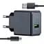 Сетевое зарядное устройство Hoco CS12A Ocean single port QC3.0 charger set (Micro) (EU) Черный - миниатюра 1