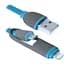 Дата кабель USB10-03BP USB - Micro USB/Lightning, blue, 1m Defender (87487) - мініатюра 2