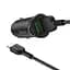 Автомобильное зарядное устройство Hoco Z39 Farsighted dual port QC3.0 Car charger set (Type - C) Черный - миниатюра 2