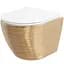 Подвесной унитаз Rea Carlo Flat brush gold REA-C6942, Золотой - миниатюра 1