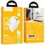 СЗУ Hoco N71 Nuevo PD30W+QC3.0 (1USB-A/1C) + кабель Type-C to Type-C White - миниатюра 4