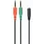 Кабель Gembird Cablexpert CCA-418, Аудіо 3,5mm(джек) 4pin мама /2x3,5 тато 3pin стерео - мініатюра 1