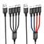 Кабель Hoco X76 4-in-1 Super charging cable(Type-C+Type-C+iP+Micro) 2A/1 м чорний - мініатюра 1