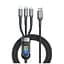 Дата кабель USB 2.0 AM to Lightning + Micro 5P + USB-C 1.2m 100W nylon black XoKo (SC-3100) - мініатюра 1