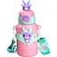 Термос дитячий Yiwu Warm Friends HP18308P зі знімним силіконовим чохлом та ремінцем 450 мл, рожевий - мініатюра 1