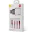 Мережевий зарядний пристрій Baseus Letour 2USB + Red Cable USB to Lightning/XiaomicroUSB/Type-C 2.4A TZCL-D92 White-Silver - мініатюра 2