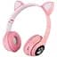 Детские наушники Cat MZ-023 Bluetooth RGB подсветка FM microSD с кошачьими ушками розовый - миниатюра 1