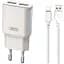 Зарядний пристрій XO L92D QC3.0 18W 1USB + Type-C Cable White - мініатюра 1