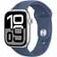 Apple Watch Series 10 GPS 46mm Silver Aluminum Case with Denim Sport Band S/M MWWL3 - миниатюра 2