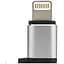 Адаптер Remax Visual micro USB - Lightning (F/M) Silver (RA-USB2-SILVER) - мініатюра 1