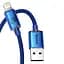 Кабель синий Baseus Crystal Shine USB - Lightning 2.4A (1.2 м) CAJY000003 - миниатюра 1