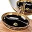 Умивальник Rea Margot black gold накладний REA-U8978, Чорний - мініатюра 2