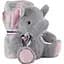 Плед Perletti Toys Allie Elephant з м'якою іграшкою 120x80 см сірий/рожевий (P13068) - мініатюра 1