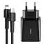 Мережевий зарядний пристрій Baseus Speed Xiaomini 18W 3A + Cable Type-C to Lightning TZCCFS-F01 Black - мініатюра 1