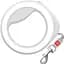 Поводок-рулетка для собак Waudog R-leash, светоотражающий, XS-M, до 40 кг, 2,9 м, белый - миниатюра 1