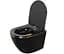 Подвесной унитаз Rea Carlo mini flat gold edge black REA-C8800, Черный матовый - миниатюра 3