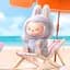 Игрушка-сюрприз Labubu плюшевый брелок в костюме кролика, сидящий V2 Лабубу Случайный цвет - миниатюра 9