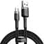 Кабель Baseus Cafule Cable USB to Type-C 2A 3m CATKLF-UG1 Black-Grey - миниатюра 1