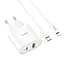 Блок и кабель Lightning Hoco C95A Lineal PD 20W + QC3.0 (евро вилка) - миниатюра 1