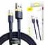 Кабель Baseus cafule Cable USB Lightning 1.5A 2 м Dark Синій + Gold - мініатюра 2